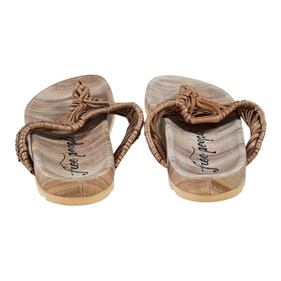 Free People Ivy Leather Woven Flip Flop Sandals - Picture 3 of 5